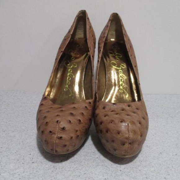 *Sergio Zelcer Coral Pink Ostrich Pattern Red Soles - Picture 2 of 6